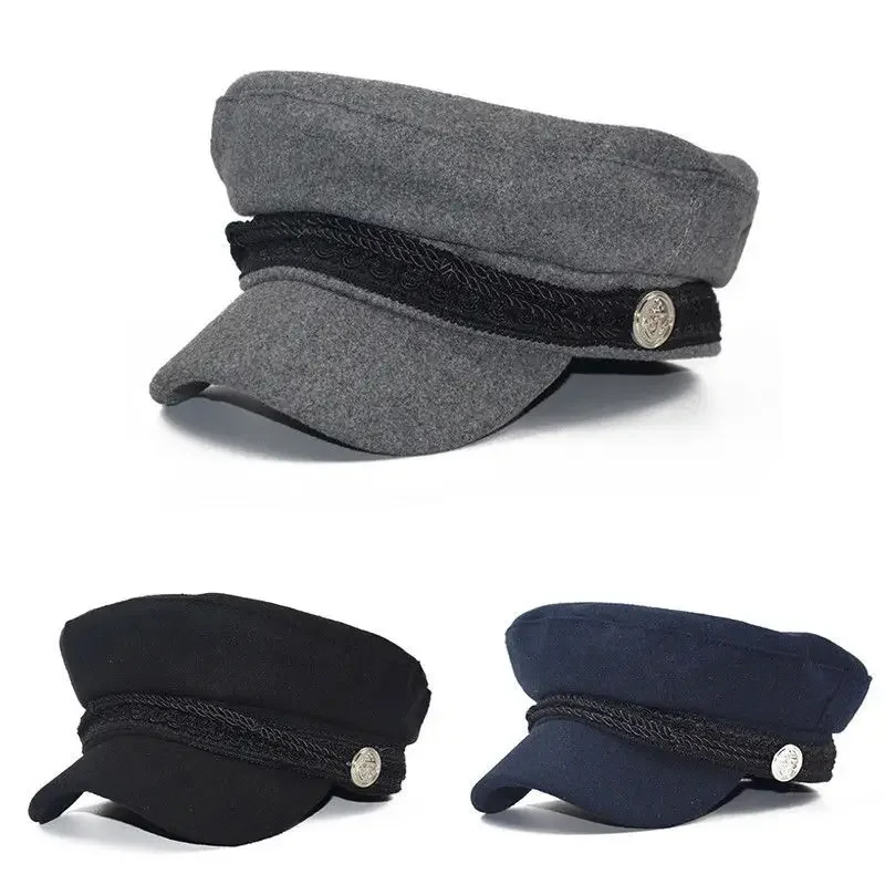 Fashion Men Women Autumn Winter Fashion Berets Caps Greek Fisherman Sailor Cap Fiddler Hat Peaked Cap Berets Elastic Band