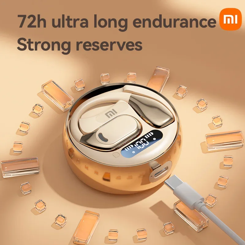 XIAOMI MIJIA M76 Wireless Earphone Bluetooth Ear Hook Sport Running Headphone HIFI Stereo Sound LED Display Headset Built-in Mic