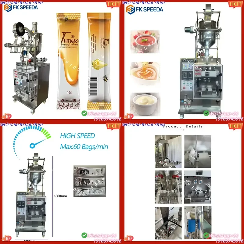 CE Certificate Automatic Special Honey Bag Packing Machine Viscous Liquid Honey Sachet Filling Packing Machine Honey Stick