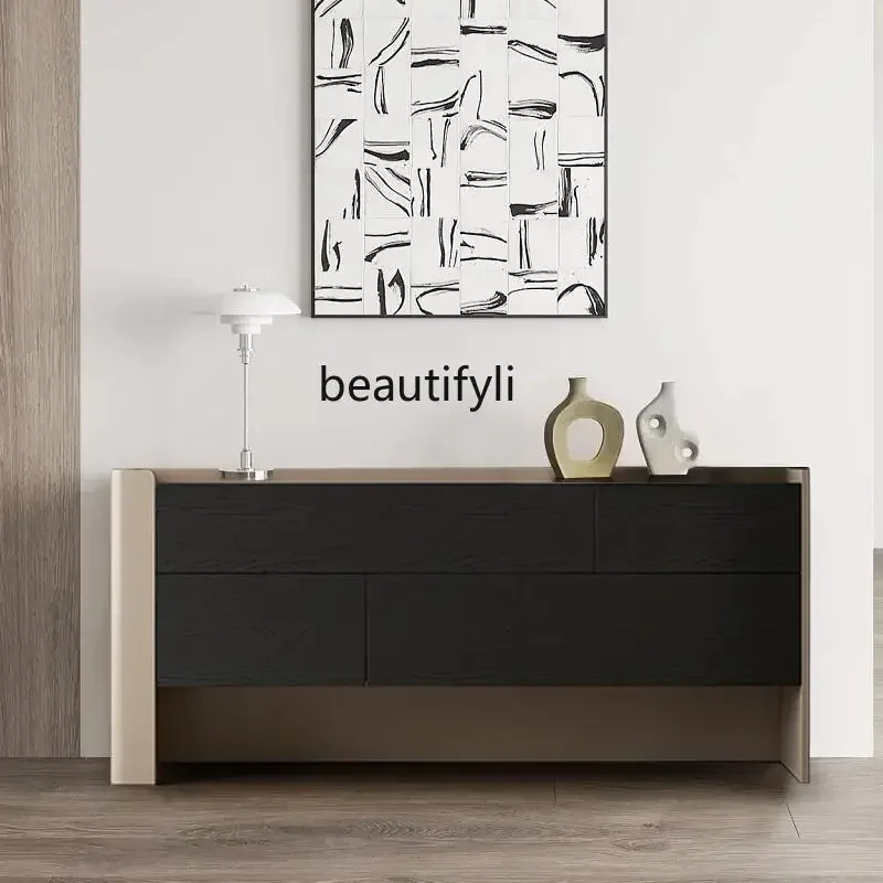 

xzSolid wood chest, bedroom locker, living room drawer storage cabinet, simple modern light luxury entrance cabinet