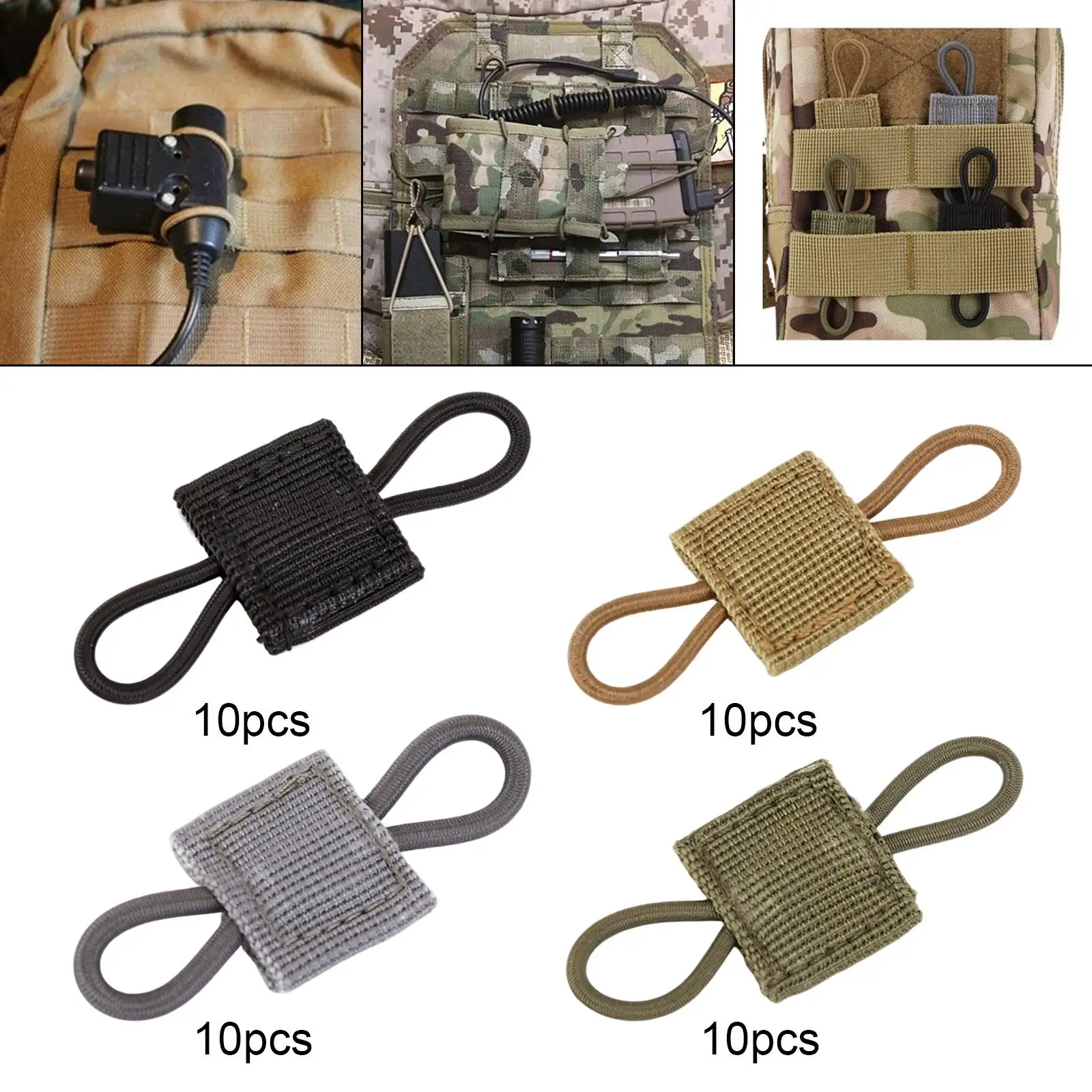 10x лямка Molle, пряжка, фиксатор для трубы антенны PTT, прочный