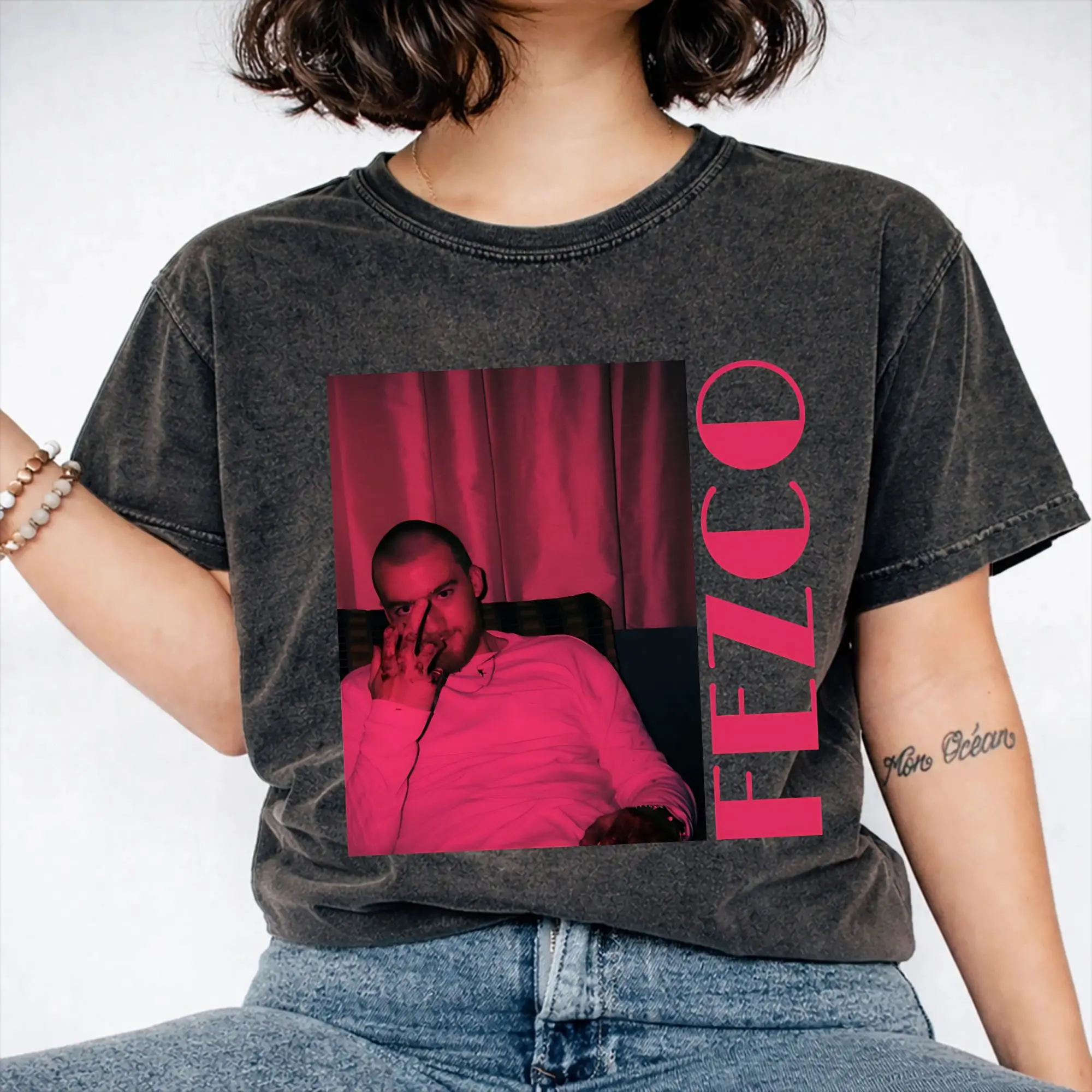Fezco Fez Angus Cloud Washed T Shirts Streetwear Hip Hop Novelty T-Shirts  Tees Tops Men Women Cotton High Street