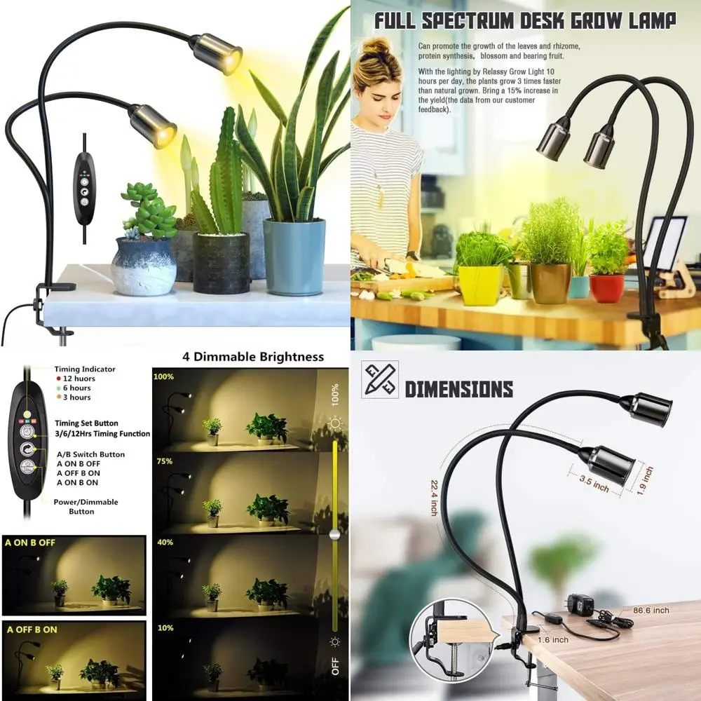 

Full Spectrum 75W LED Grow Light for Indoor Plants with Auto Timer, 3/6/12H Cycles, Sunlike Light for Plant Growth