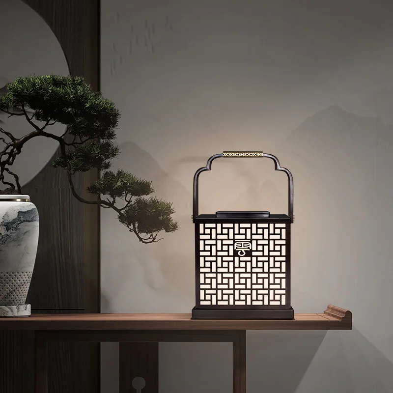 

New Chinese style, desk lamp, all copper, living room, study, Chinese style, zen, aesthetics, bedroom