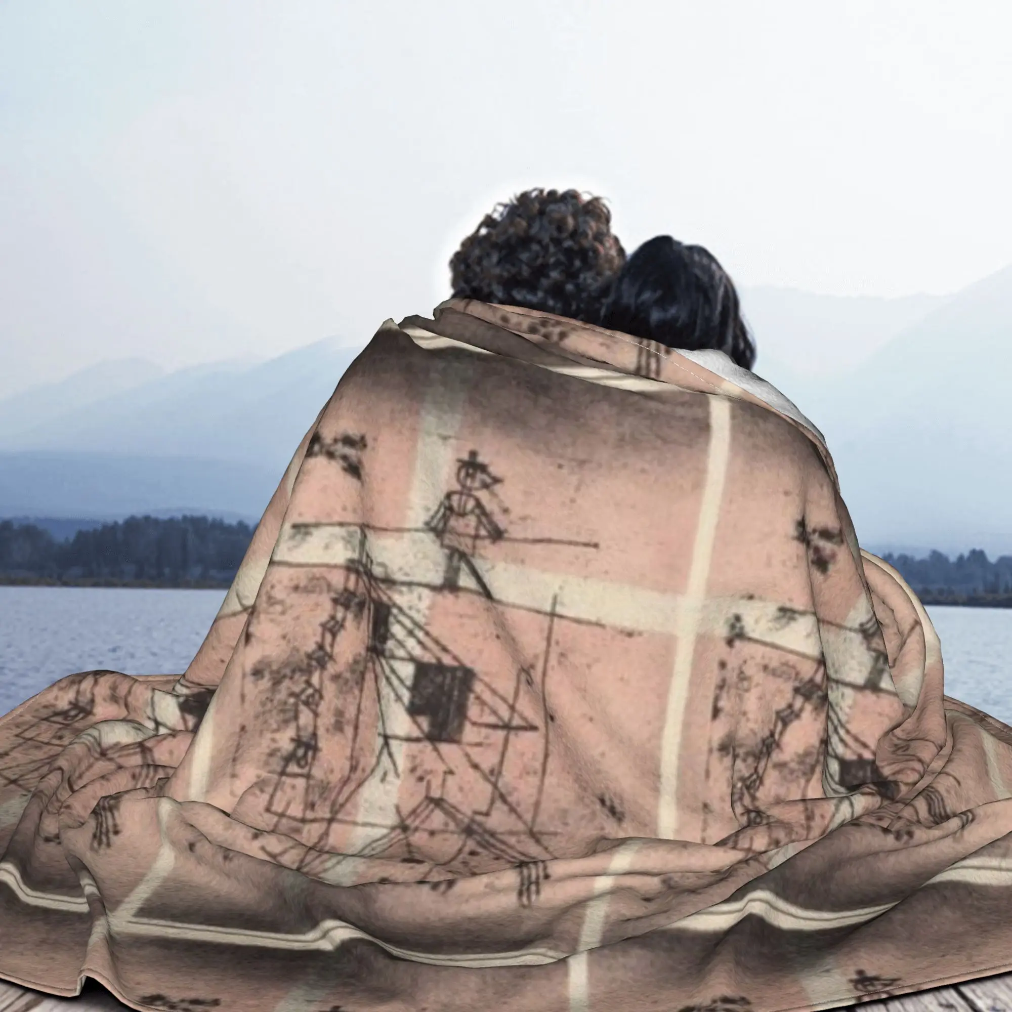 El Caminante por la Cuerda (Seilt nzer) Patrón abstracto, expresionismo, cubismo y surrealismo, Paul Klee, Manta de franela, Anime