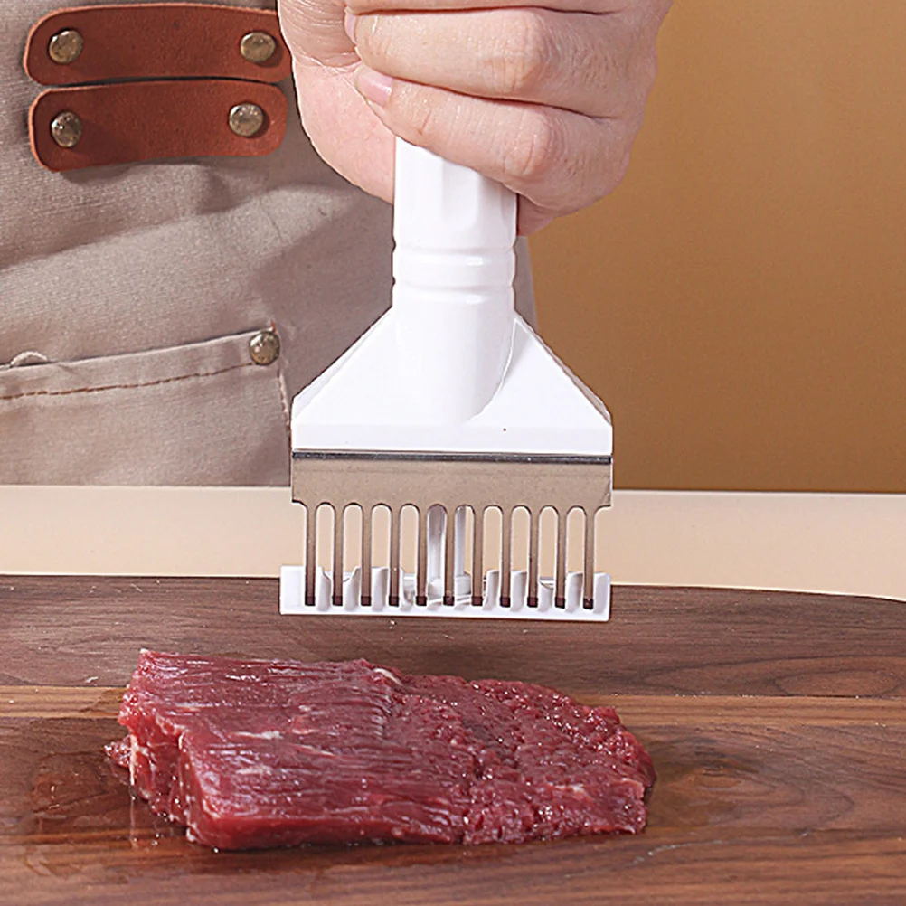 

1pc Meat Tenderizer Needle Tool Stainless Steel 11 Ultra Sharp Blades For Steak Beef Chicken Pork Press Down Design