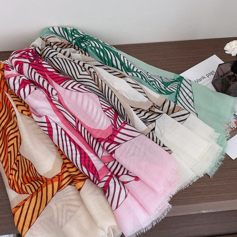 

New spring and summer cotton-linen scarf women, long shawl outer wear, neck, soft and lightweight, suitable f