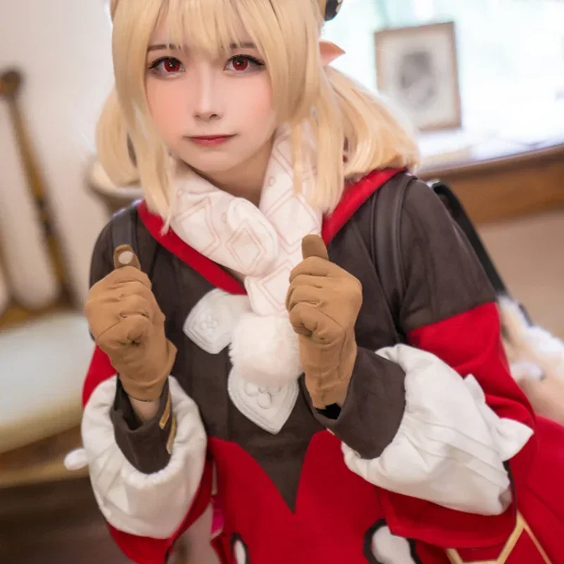 Klee Косплей Аниме игра Genshin Impact Klee Spark Knight Милая униформа Одежда для игр платье Косплей Костюм Хэллоуин