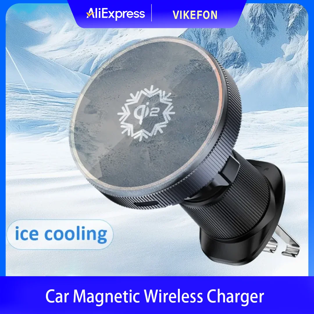 

15 Вт qi2 Автомобильное GPS Магнитное беспроводное зарядное устройство Охлаждающий держатель телефона для Magsafe iPhone 16 15 14 13 12 Pro Max Станция быстрой зарядки