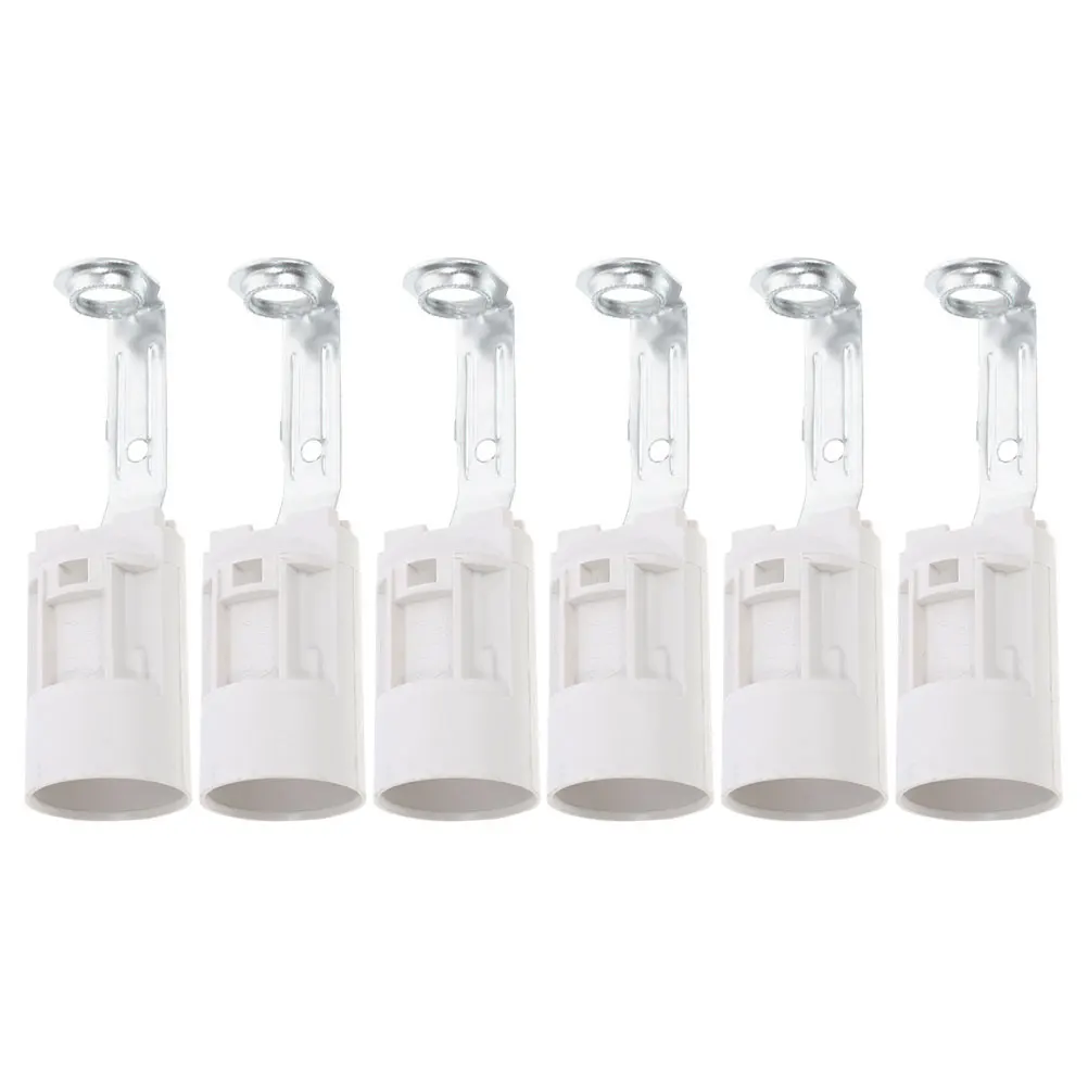 

6 Pcs Lamp Holder E14 Light Bulb Socket White Color Household Lighting Fixture Parts Replacement Lamp Harp Holder
