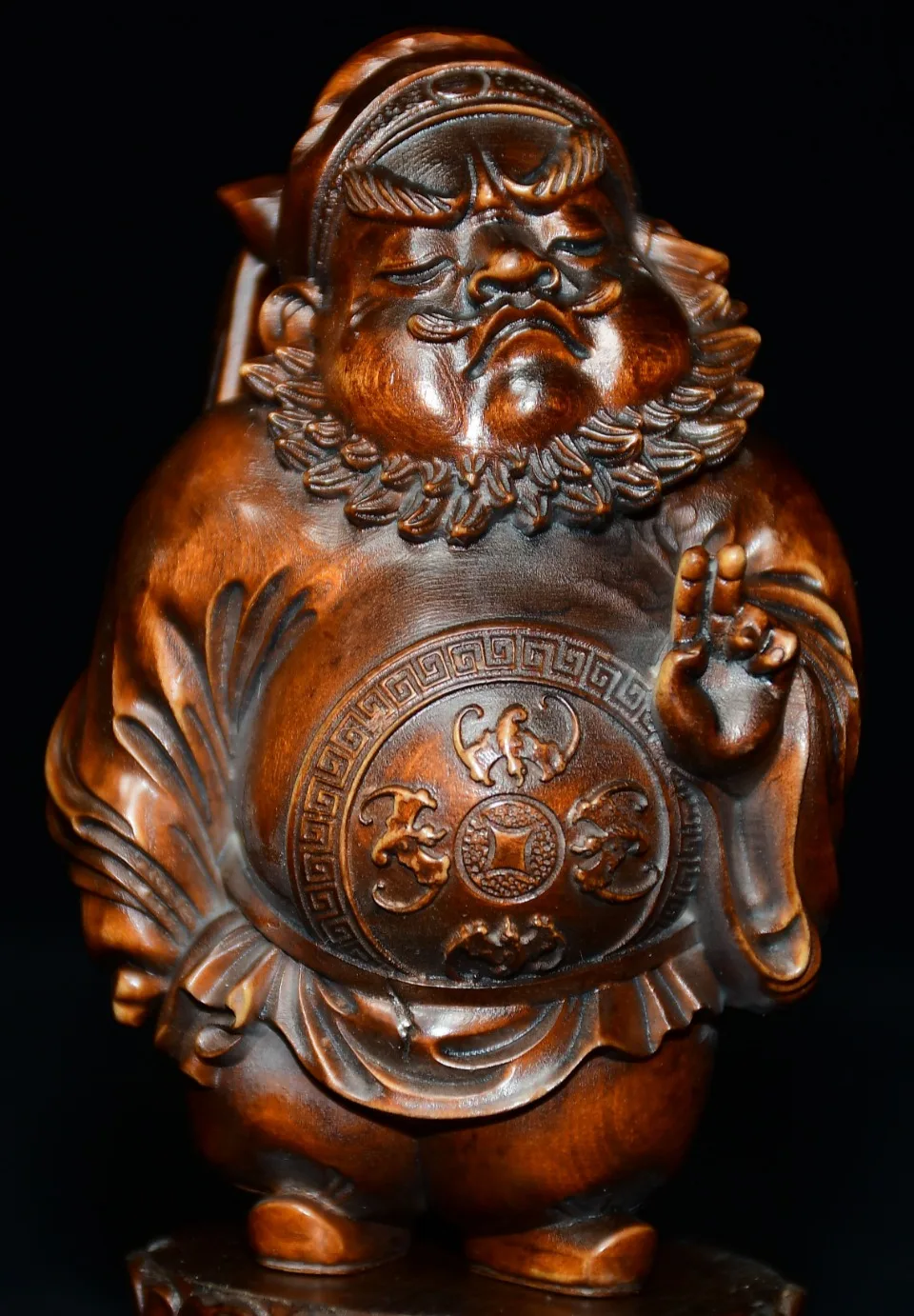 Collection Old Boxwood Zhong Kui Statue Exorcist Celestial Master Zhong Kui's handle piece Amass wealth Ornaments Town house