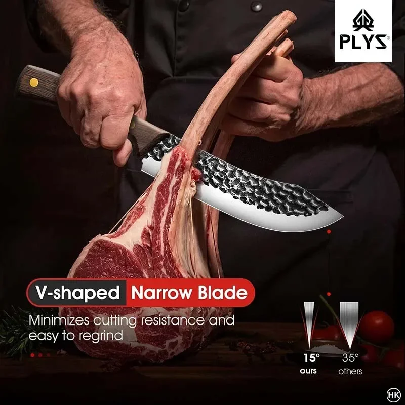 

1 шт., кованый нож для костей PLYS, острый нож для кожуры и резки овец, специальный нож для буровщиков для уничтожения овец