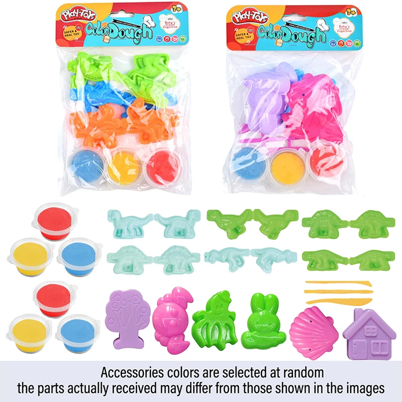 Kids Play Dough Toys Series Safe Wheat-based Color Dough with Plastic Molds for Kids Plasticine Modeling Clay Kit Chrismas Gift