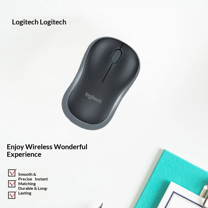 Original Logitech M185 Wireless Optical Mouse Plug and Play Stable 10m Wireless Range Long Battery Life Notebook Computer Mouse