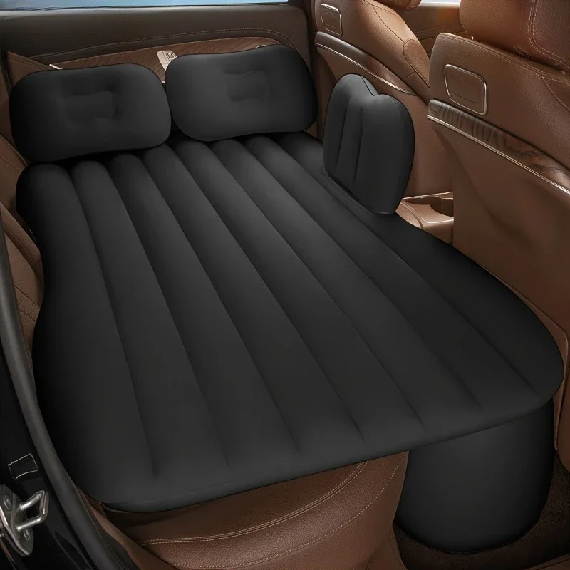 Ultra-soft Flocking Environmental Fabric Car Inflatable Bed Air Cushion Bed Portable Car Travel Bed for Most Small Car