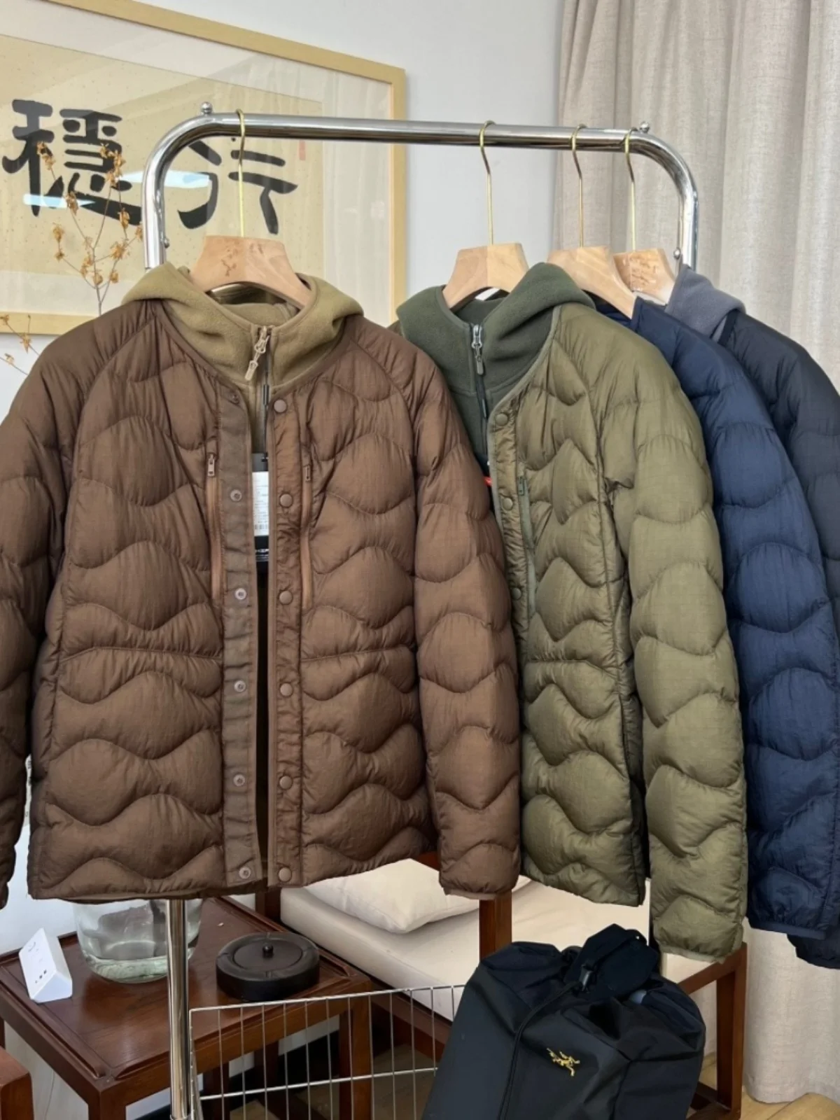 Pure kleur rond Ne lichtgewicht warme donsjas voor mannen en vrouwen White Mountain Du donsjas Street Sle normale lengte