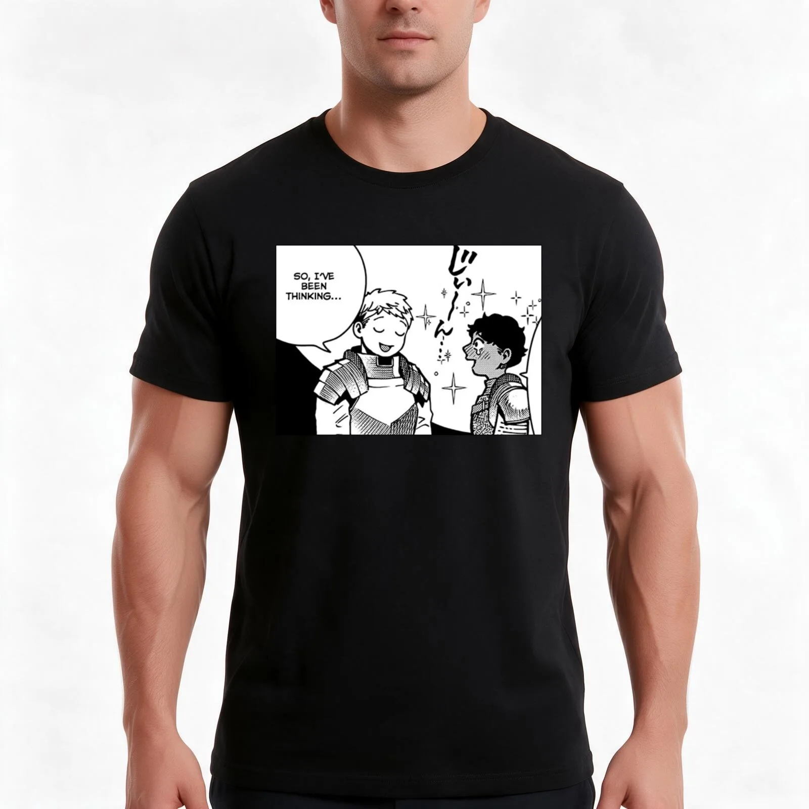 Dungeon meshi kabru and laios T-Shirt, Funny Graphic Print Tee, Unisex Cotton Casual Short Sleeve Top