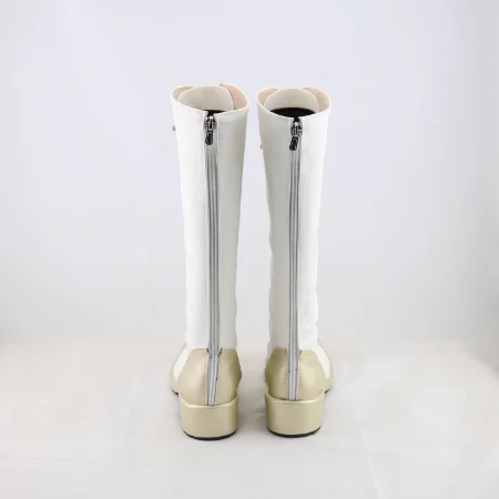 女性ツユリ・カナヲブーツ悪魔白と金色の靴ハロウィンコスプレツユリ・カナヲ小道具ブーツ