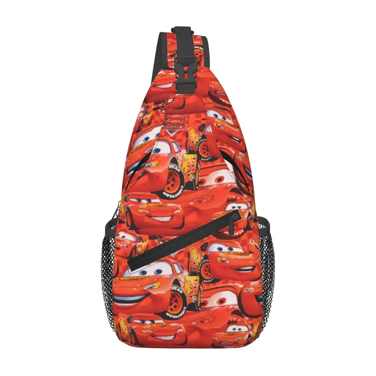 Custom Lightning McQueen Car Collage Sling Crossbody Backpack for Waterproof For Traveling Daypack Printing Shoulder Backpack