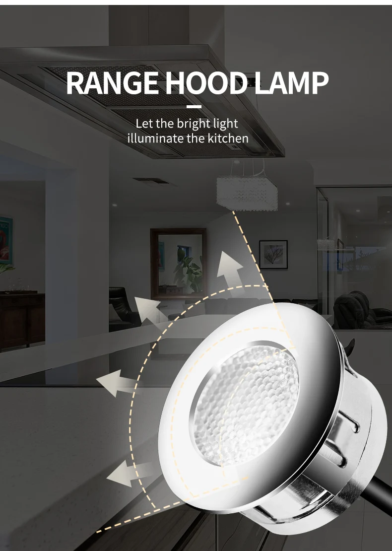 2-Piece 30mm Hole 1.5W Mini LED Cooker Range Hood Bulb Light 12V DC EL4.5 Connector Recessed Smoke Ventilator Light Bulb