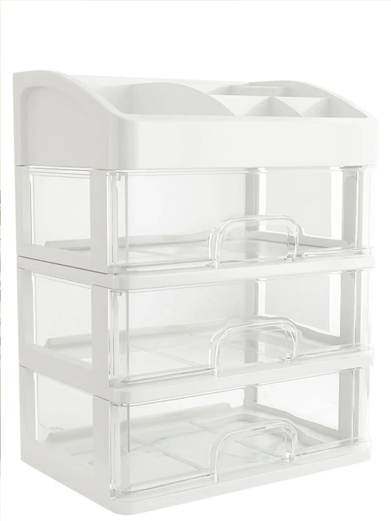 صندوق منظم مكياج محمول مكون من 1-3 طبقات مع أدراج لتخزين مستحضرات التجميل