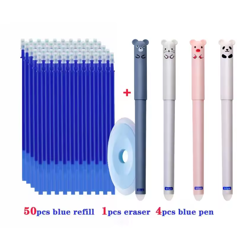 55pcs/lot Erasable Gel Pen 0.5mm Refill Rod Magic Ink Erasable Pen Washable Handle Office School Writing Tools Kawaii Stationery - Image 11