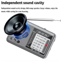 Mini Portable Radio  Multifunctional Full-Band Rechargeable Telescopic Antenna Simple Operation Built-in Speaker Elderly Radio