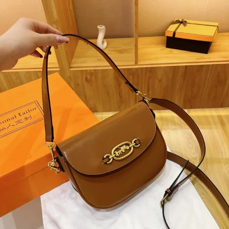 2024 New Fashion Casual Metal Logo PU Women\'s Crossbody Bag High-end Women\'s Shoulder Bag High Quality Wallet