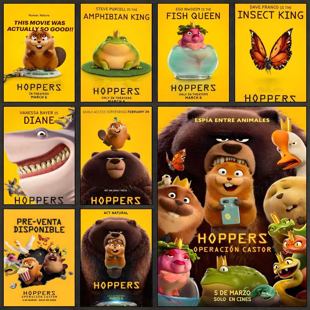 Movie Hoppers Mabel Beaver King George Poster Peel And Stick Wall Art PP Waterproof HD Bedroom Living Room Home Decor Gift