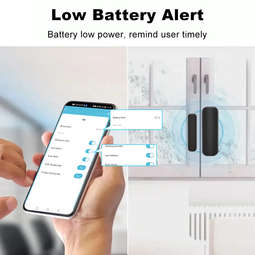 Tuya لاسلكي واي فاي باب ويندور الاستشعار المغناطيسي 19JWT باب مفتوح إغلاق كاشف جهاز أمن الوطن الذكي دعم التحكم الصوتي #3