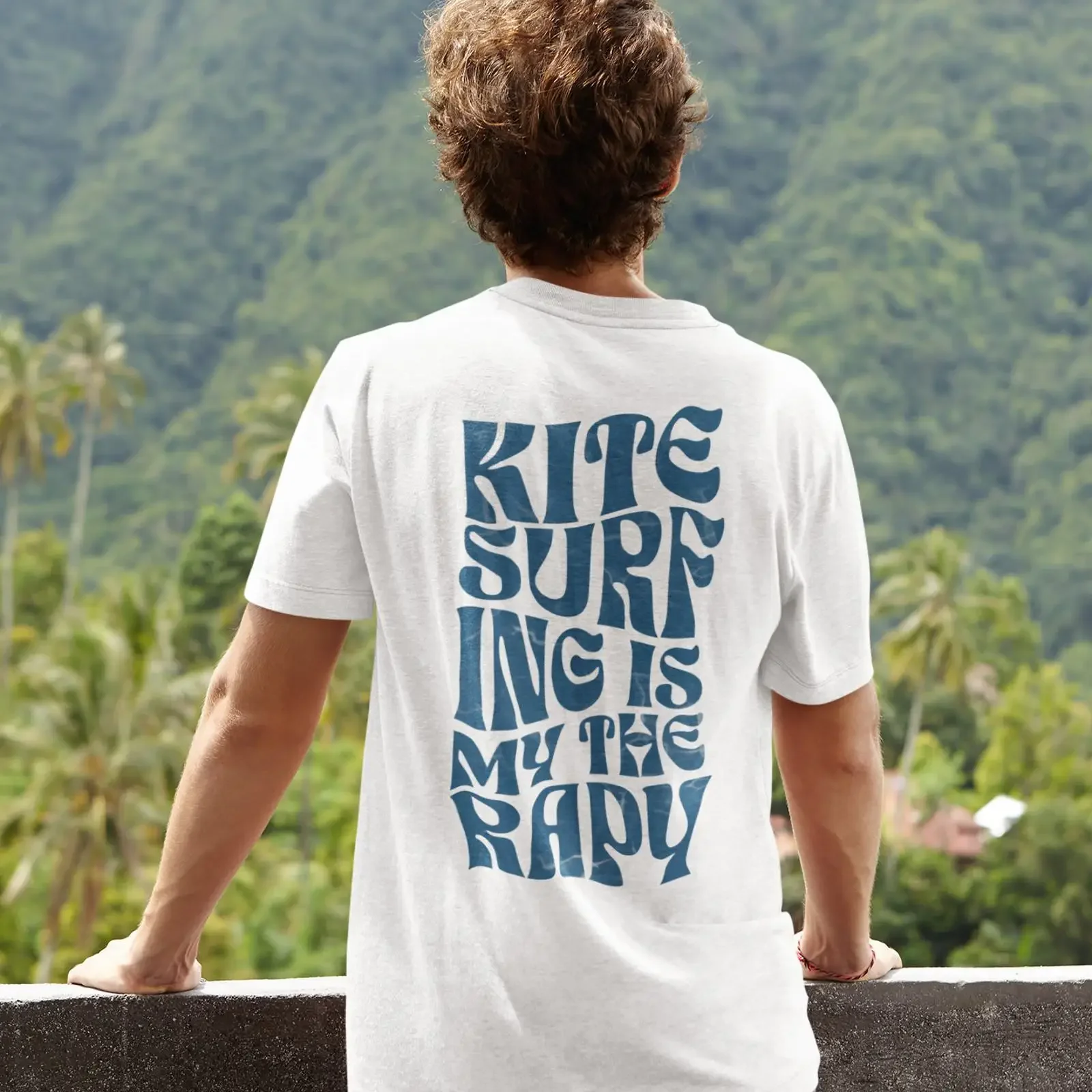 Kitesurfing Is My Therapy Vintage T Shirt Kiteboarding Casual Kitesurf vintage Washed streetwear Stylish Soft Unisex