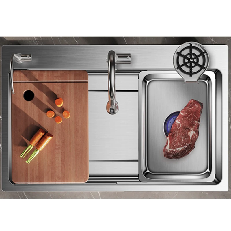 Nano kitchen sink 304 stainless steel large single sink washbasin bowl with dishwasher for home renovation drainage fittings