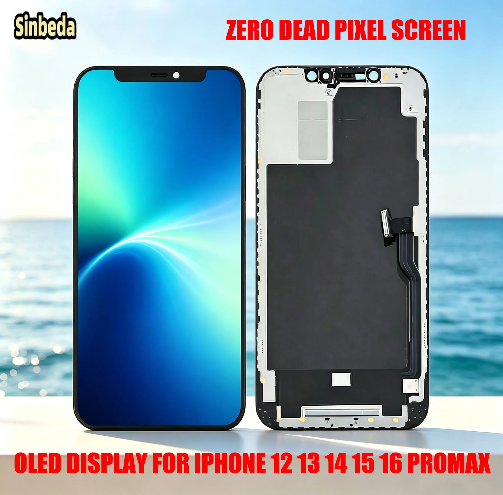 Replacement Oled Display For iPhone 12 13 14 15 16 Promax Lcd Screen 3D Touch Screen Digitizer Full Assembly With Repair Tools
