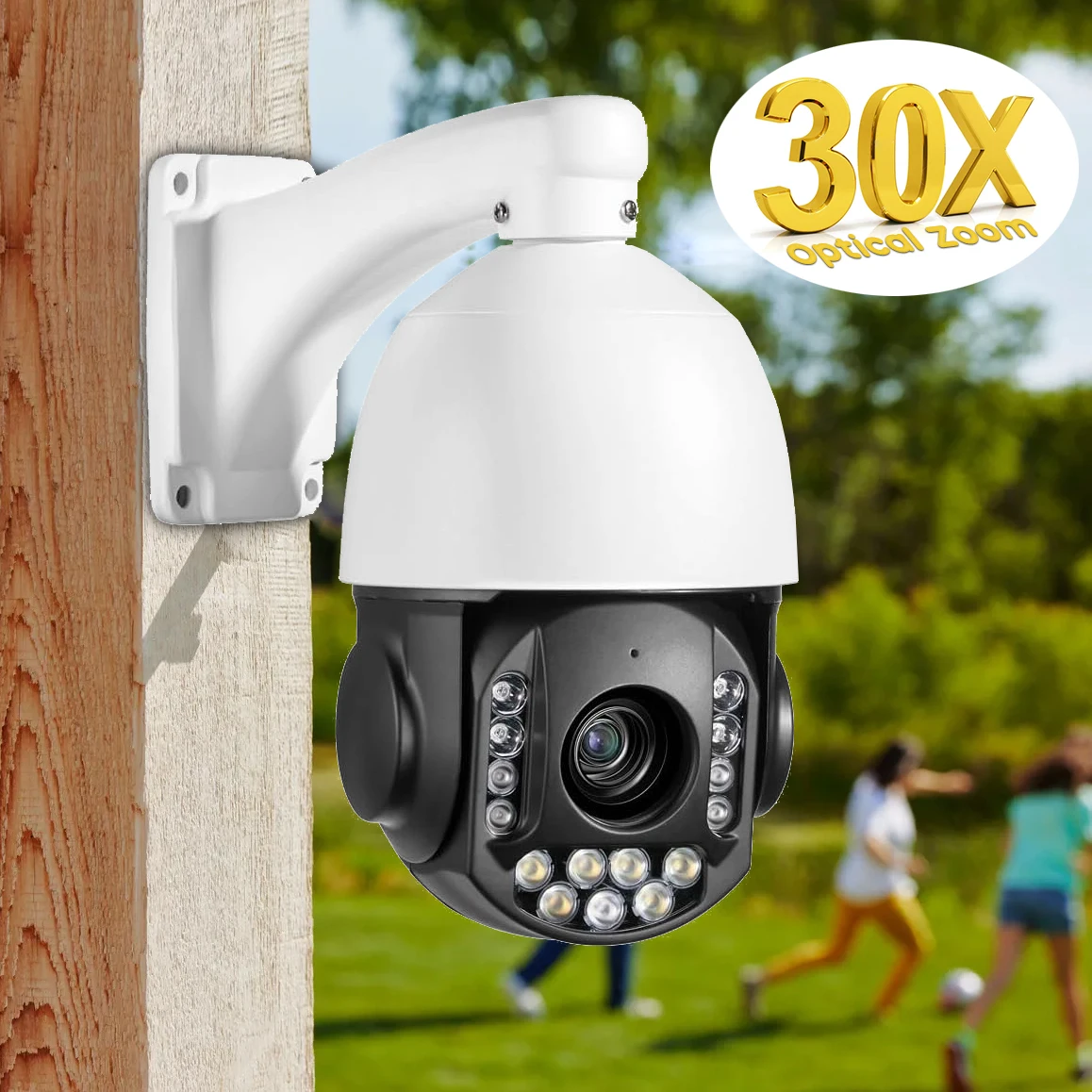 

Уличная камера видеонаблюдения PTZ 4K с 30-кратным оптическим зумом, высокоскоростная 360° ° Пан и 90 ° IP-камера Tilt, 8MP POE с ночным видением 1200FT