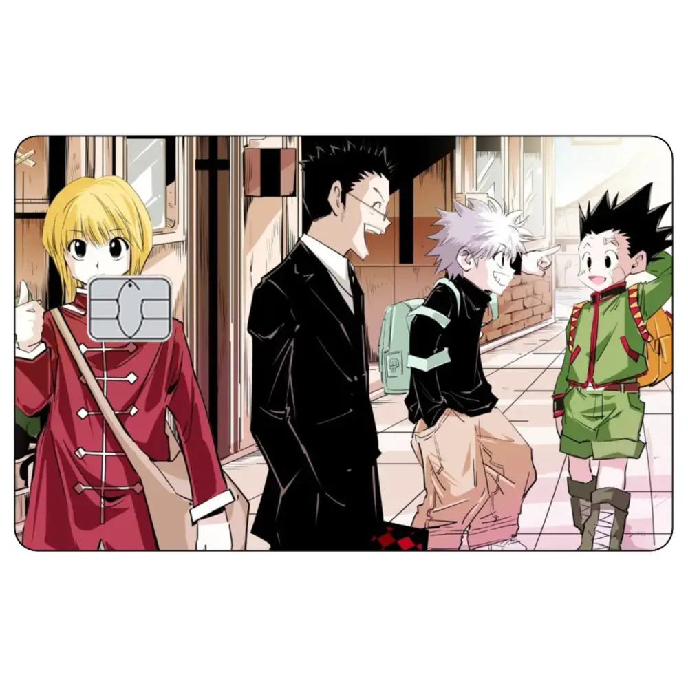 Anime HUNTER Cartoon Kreditkarte Haut Aufkleber Killua Lizenz Karte Abdeckung Aufkleber Kleine Chip Vorderseite Sammeln Dekoration