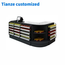 [Customized]Multifunctional Gray Cash Register Supermarket and Convenience Store Rock Plate Checkout Table Shopping Mall