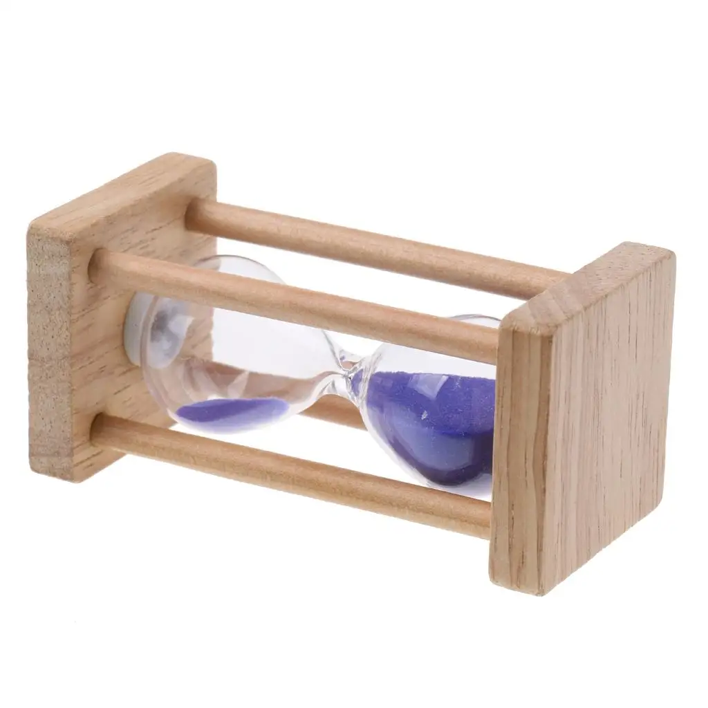 Square Sand Hourglass Wooden Mini Sand Clock Home Decor Countdown Timer Simple Timer for Cooking and Play