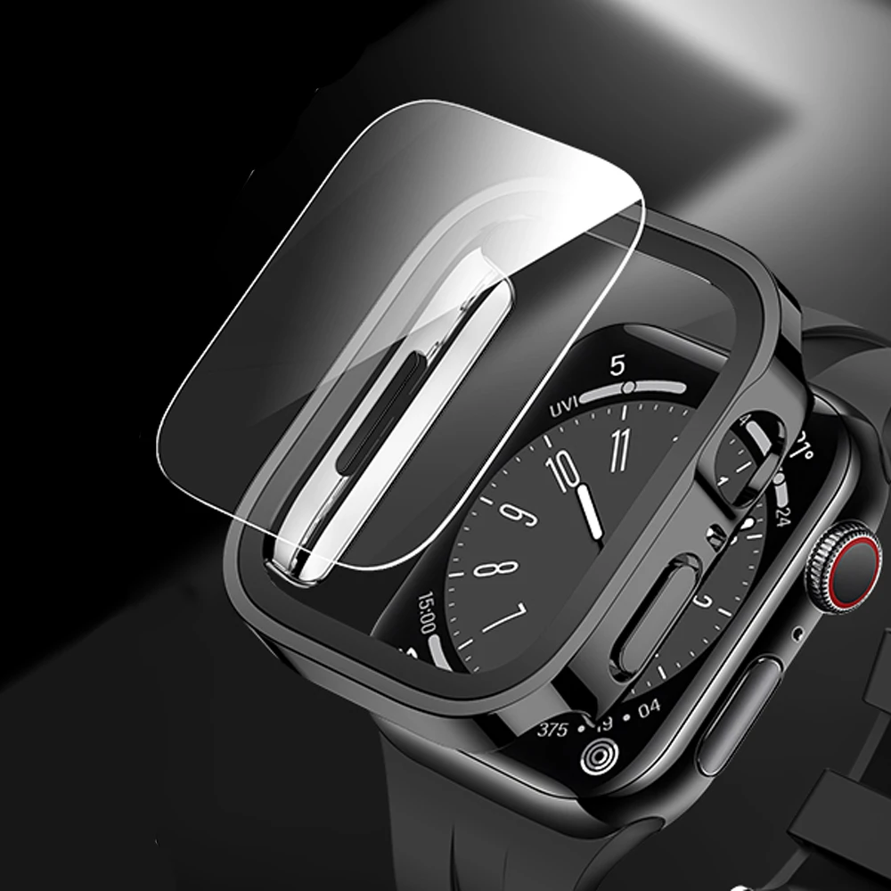 واقي شاشة لساعة أبل 10 11 42 مللي متر 46 مللي متر ملحقات الزجاج المقسى غطاء ممتص للصدمات PC iWatch Series 11 10 واقي #2