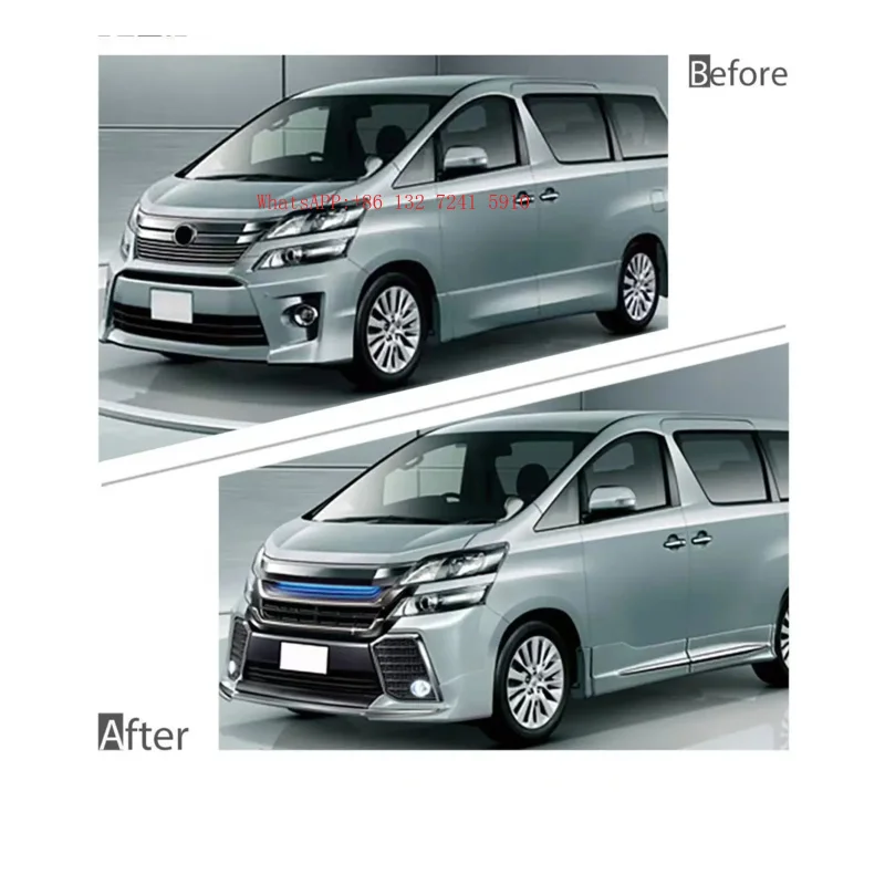 Hongsheng ProductNew Fashion Tuning Parts Bodykit for Vllfe Anh20 2008-2014 to Upgrade Clip-on Bumper Grille Facelift with Clips