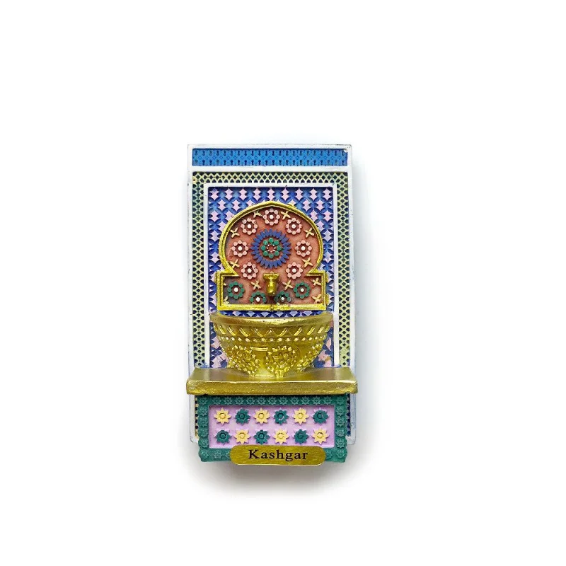 China Kashgar 3D Resin Fridge Magnet - Ethnic Decor Fountain Cute Strong Magnet Home Decor Refrigerator Magnets