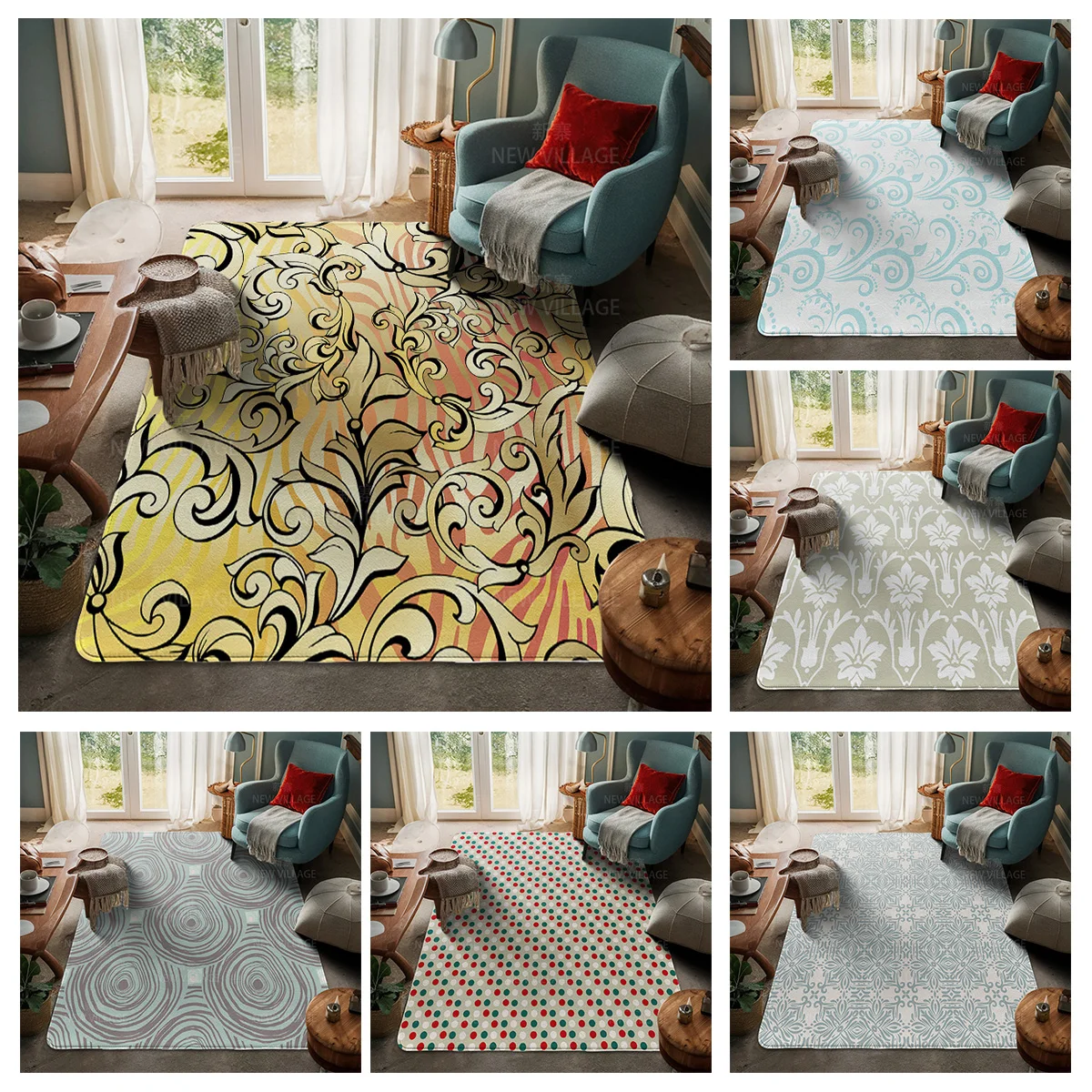 House entrance carpet Home door mat Living Room Bath Foot decoration non-slip rugs Modern geometric pattern nordic simple boho