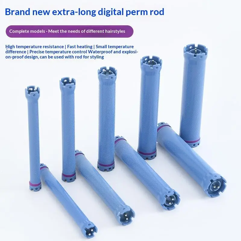 1Pc 24V 140mm Digital Hair Hot Perm Rod, Electric Heated Curler Roller for Wavy Spiral Styling Salon Barber Tool