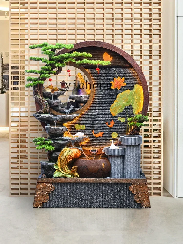 L14-Running Water Wall Partition Screens Floor Ornaments Outdoor Rockery Decoration Water Curtain Wall