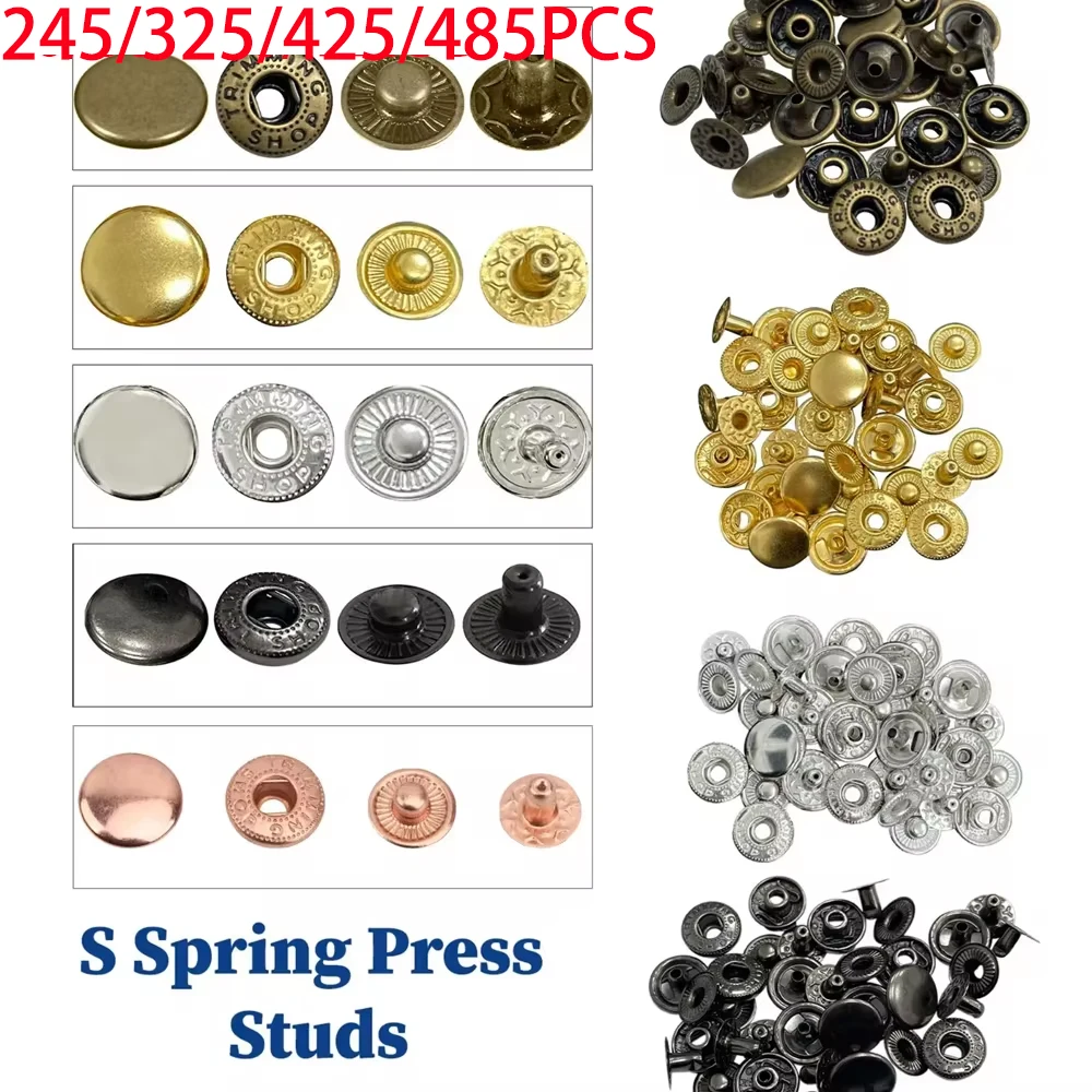 Heavy Duty Snap Fasteners Press Studs Kit +Poppers Leather Button Tool For DIY Clothes Garment Bag Shoes