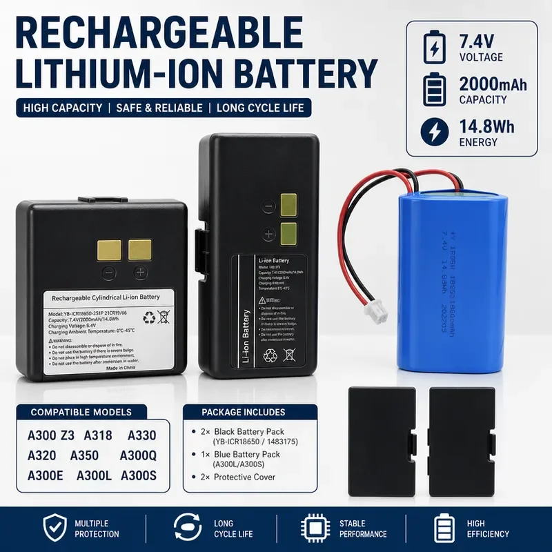 Replacement Battery for Hanyin A300 A300L A300Q A300E A303Q 1483175 Printer Compatible Power Supply Unit