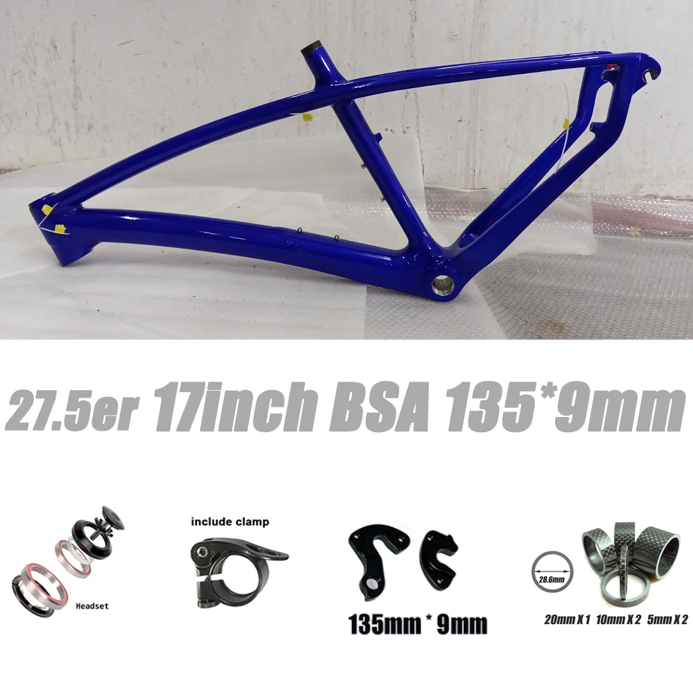 Full Carbon Mountain Bicycle Frameset, 27.5er MTB Frame, Available Size 17Inch, PF30 BSA Bottom Bracket, T1000 Frame Promotion