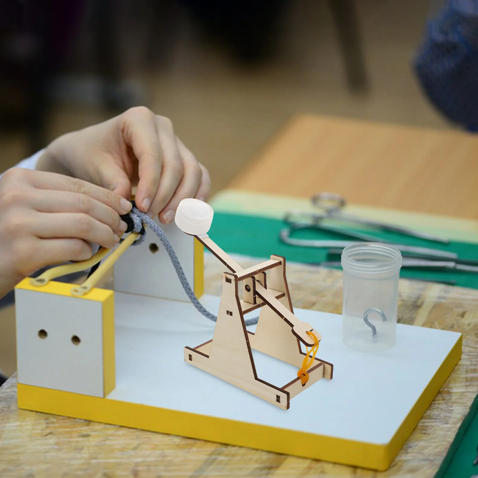 Wood Catapult Building Kit Interactive STEM Project for Children Learn About Mechanics and Forces While Assembling a Miniature C