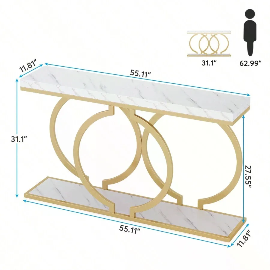 Inch Modern Gold Console Table For Entryway Table, Narrow Long Sofa Table Behind Couch Table Accent Table For Living Room view 6
