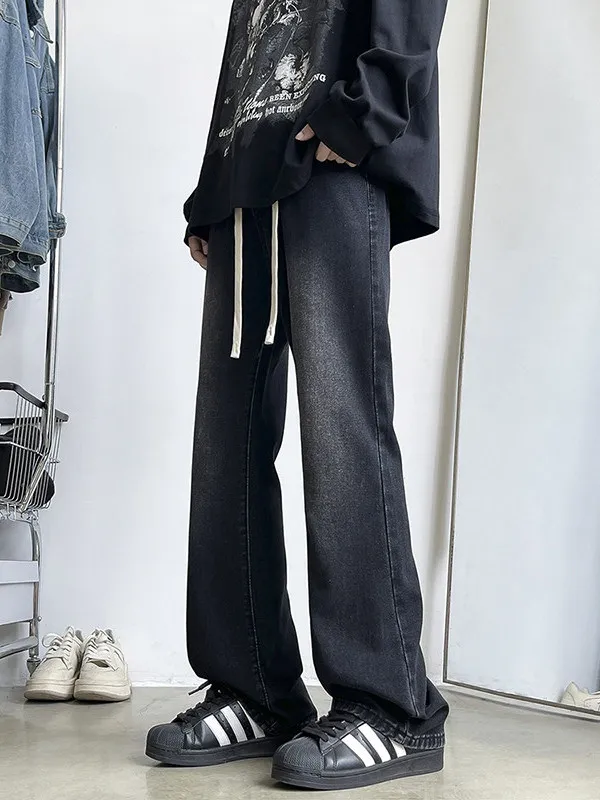 

Американские ретро джинсы Dstring, мужские свободные прямые брюки-клеш, молодежные модные брендовые джинсовые брюки Cleanfit (3)