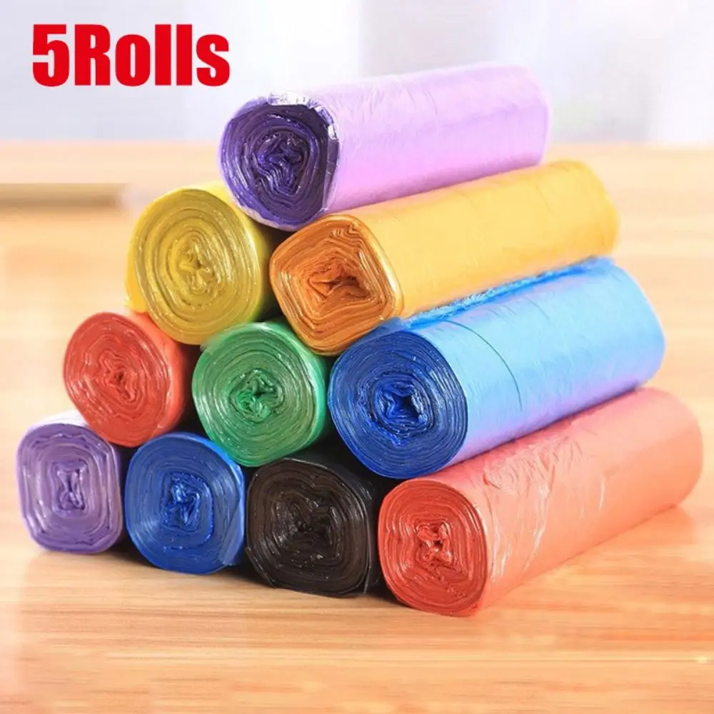 5Rolls 45*50cm Disposable Trash Pouch Household Thicken Storage Garbage Bags Breakpointed Cleaning Waste Bag